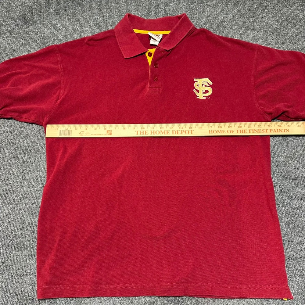 Red Oak Florida State Seminoles Mens Large Red Polo Shirt NCAA FSU Pique Cotton - Picture 5 of 5